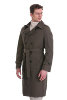 Slim Fit Odesa Flat Collar Khaki Long Coat - MIB