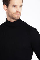 Slim Fit Patterned Gray Turtleneck Sweater Black - SAYKI