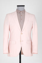 Slim Fit Peak Lapel Plain Cotton White Casual Blazer Pink