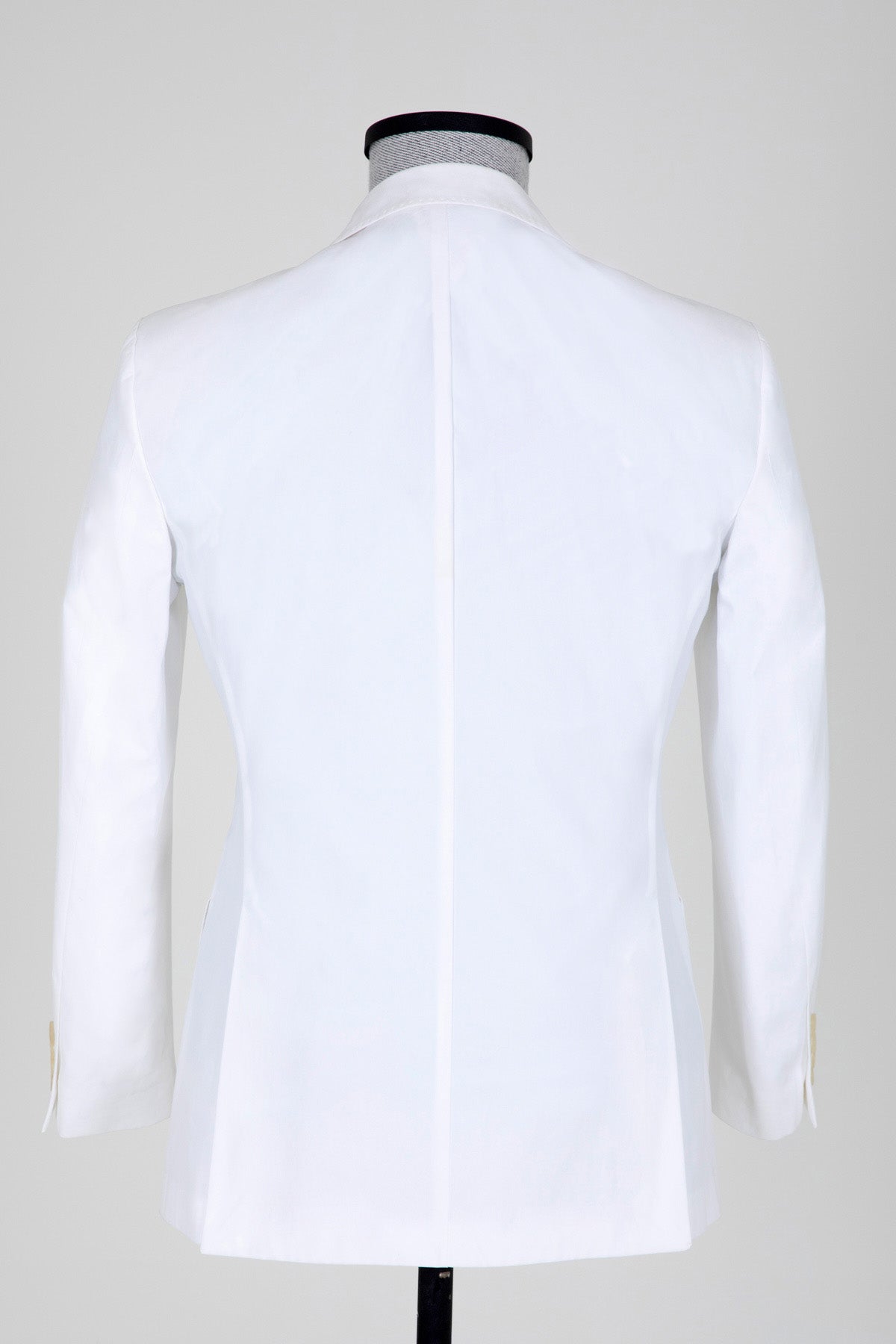 Slim Fit Peak Lapel Plain Cotton White Casual Blazer White