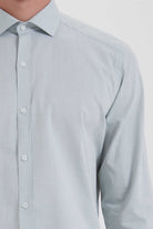 Slim Fit Plain 100% Cotton Green Water Casual Shirt - MIB