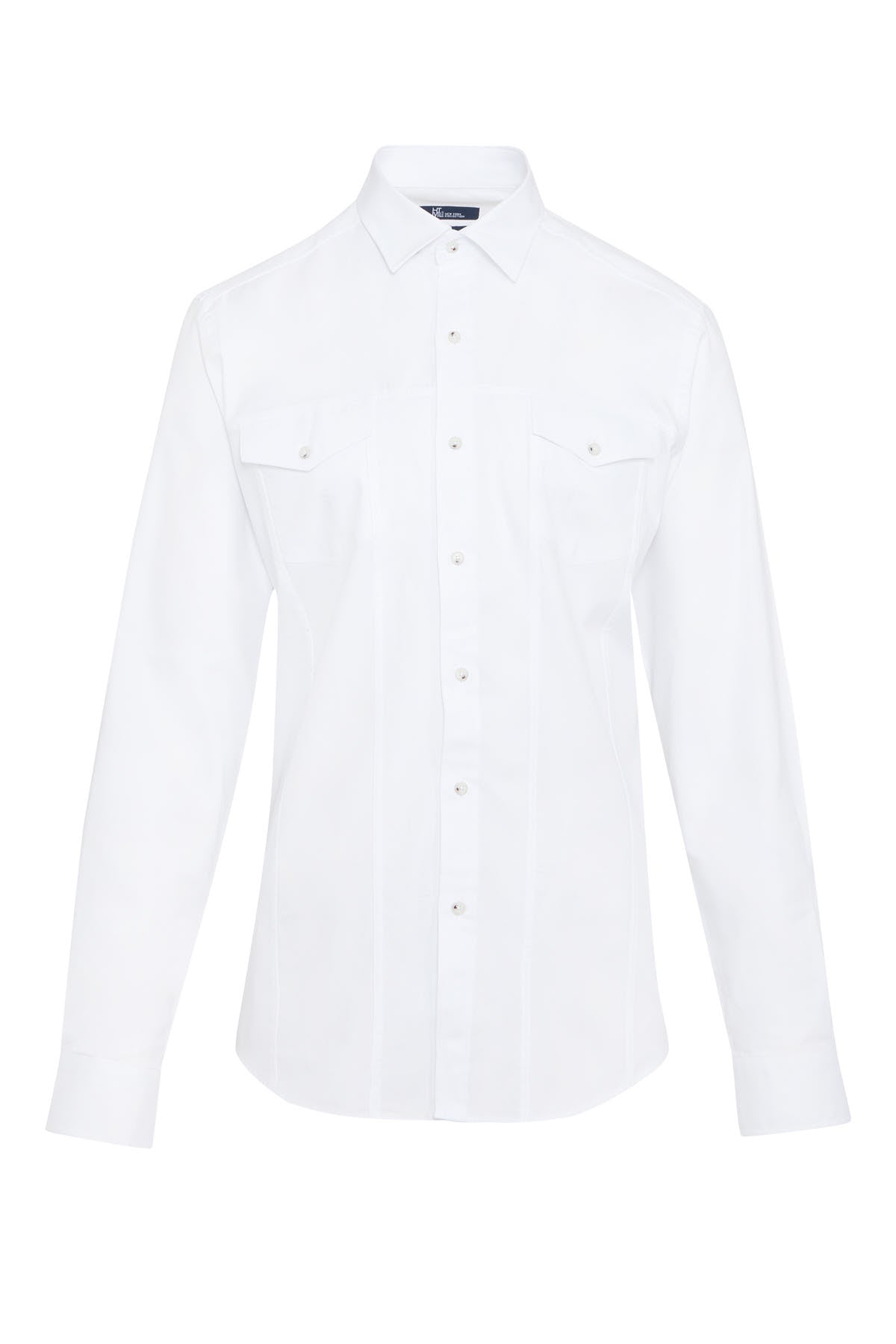 Slim Fit Plain Cotton White Casual Shirt - MIB