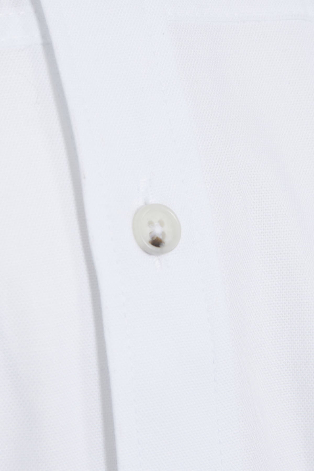 Slim Fit Plain Cotton White Casual Shirt - MIB