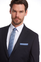 Slim Fit Plain Notch Lapel Navy Classic Suit - MIB