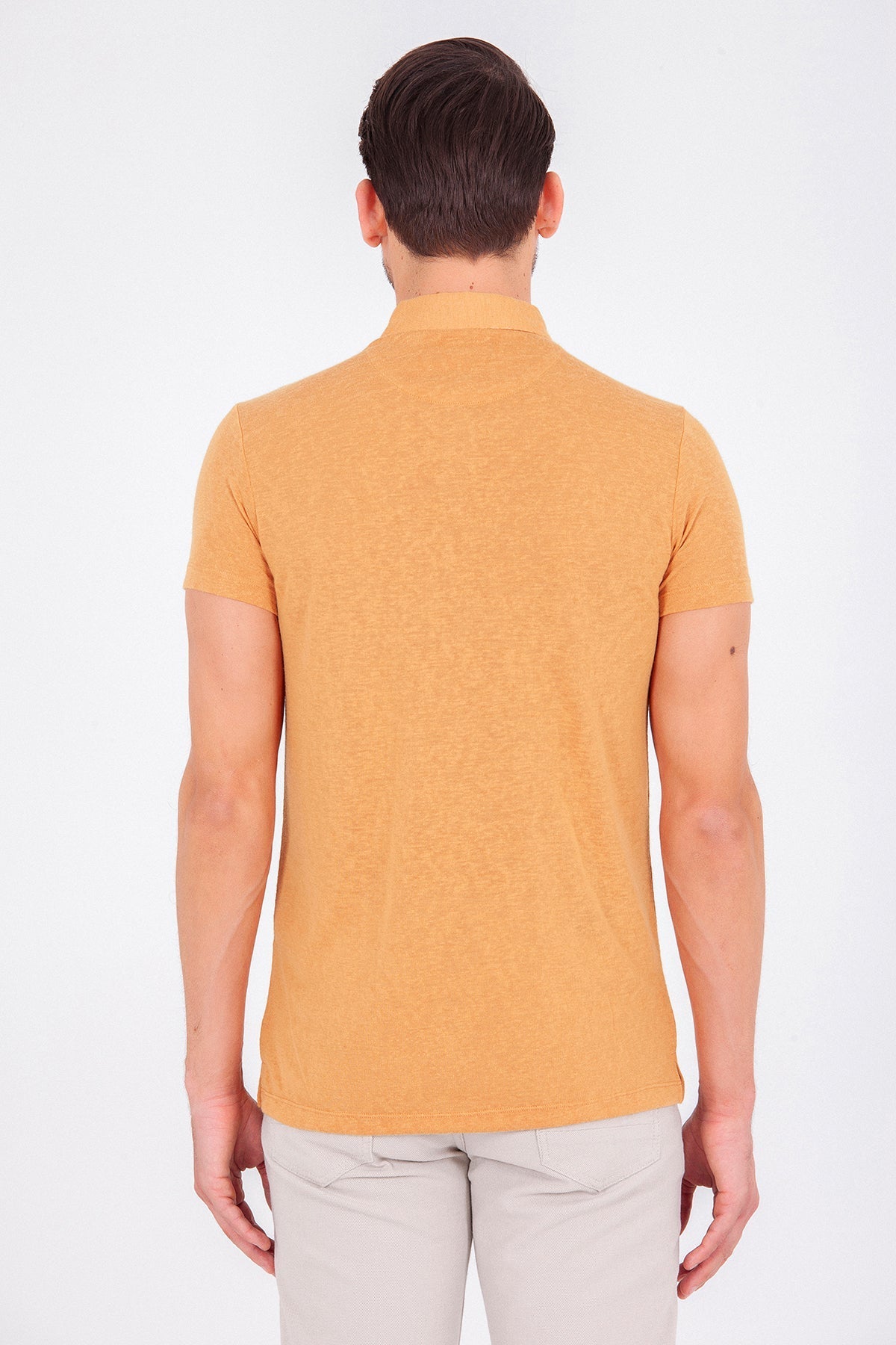 Slim Fit Plain Polo T-shirt Mustard - MIB