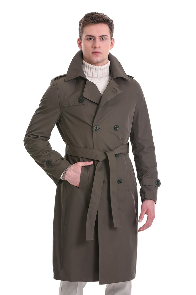 Slim Fit Polyester Odesa Flat Collar Longcoat Polyester