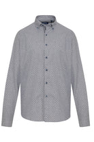 Slim Fit Printed 100% Cotton Blend Gray Casual Shirt - MIB