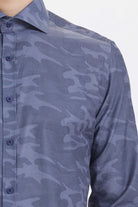 Slim Fit Printed Cotton Blend Gray Casual Shirt - MIB