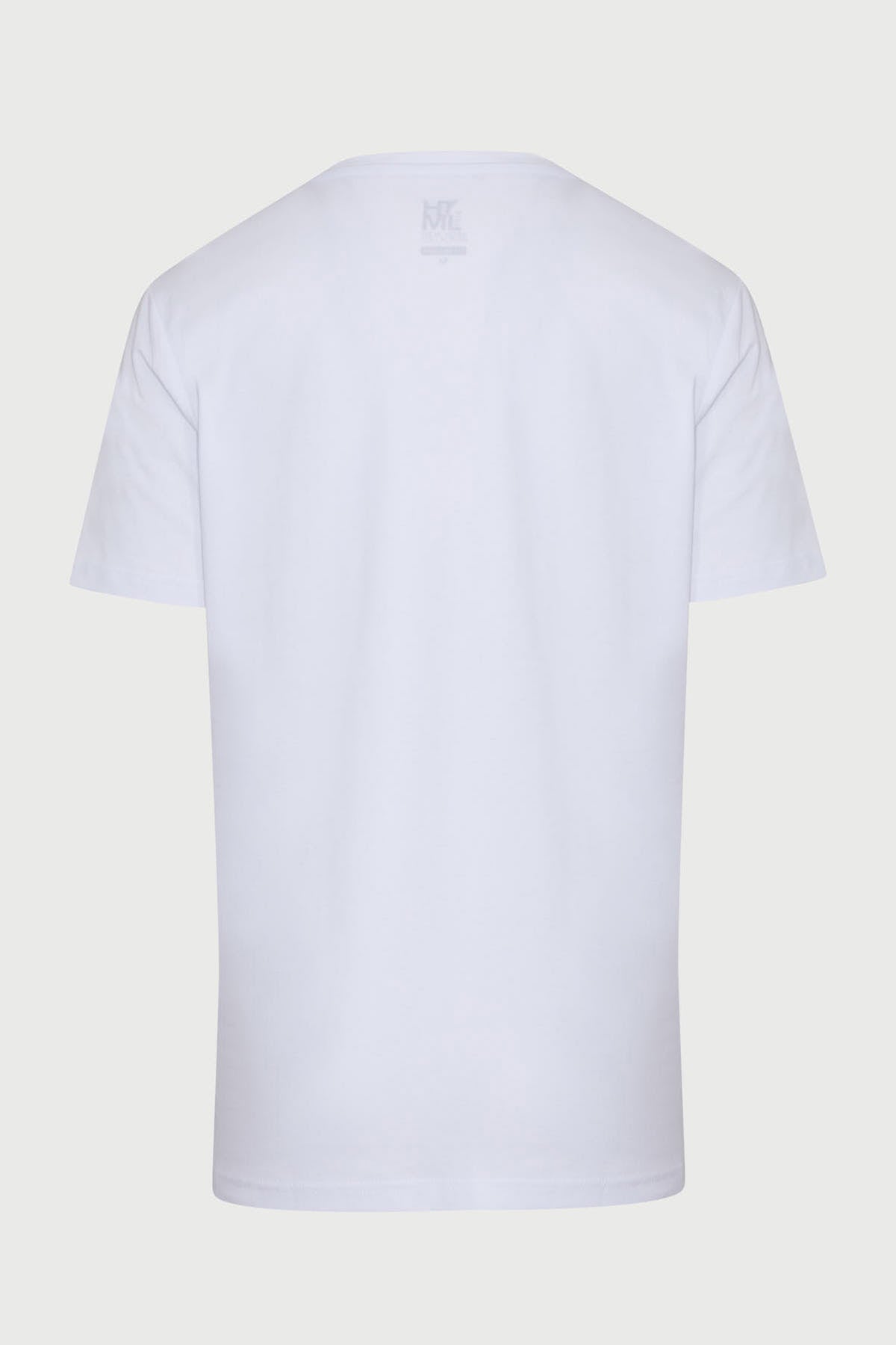 Slim Fit Printed Cotton Crew Neck T-Shirt White - MIB