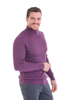 Slim Fit Purple Turtleneck Sweater - SAYKI