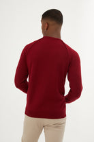 Slim Fit Red Cotton Blend Crewneck Sweater - MIB