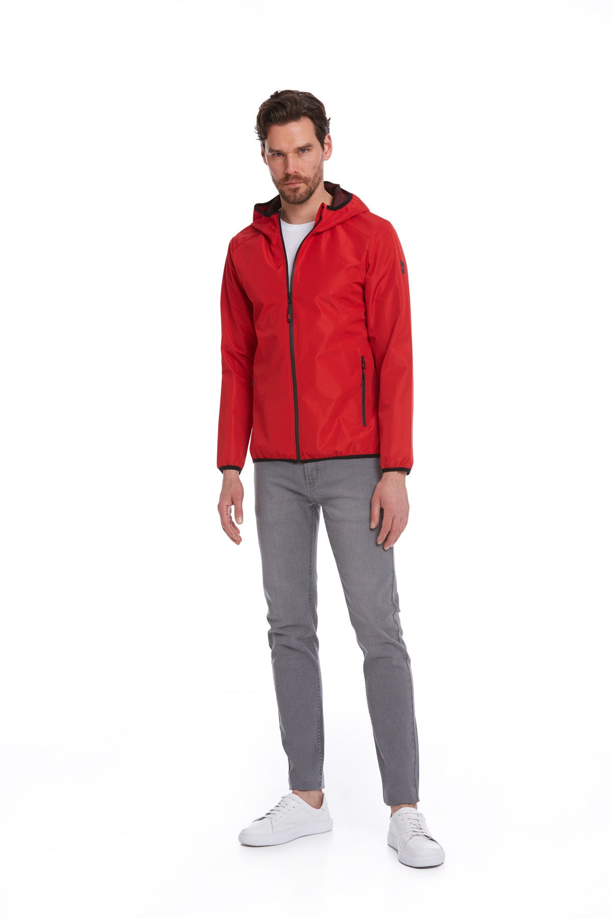 Slim Fit Red Seasonal Lykia Hooded Coat - MIB