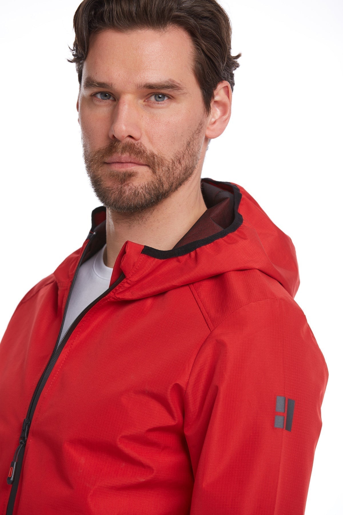 Slim Fit Red Seasonal Lykia Hooded Coat - MIB