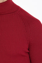 Slim Fit Red Turtleneck Sweater - SAYKI