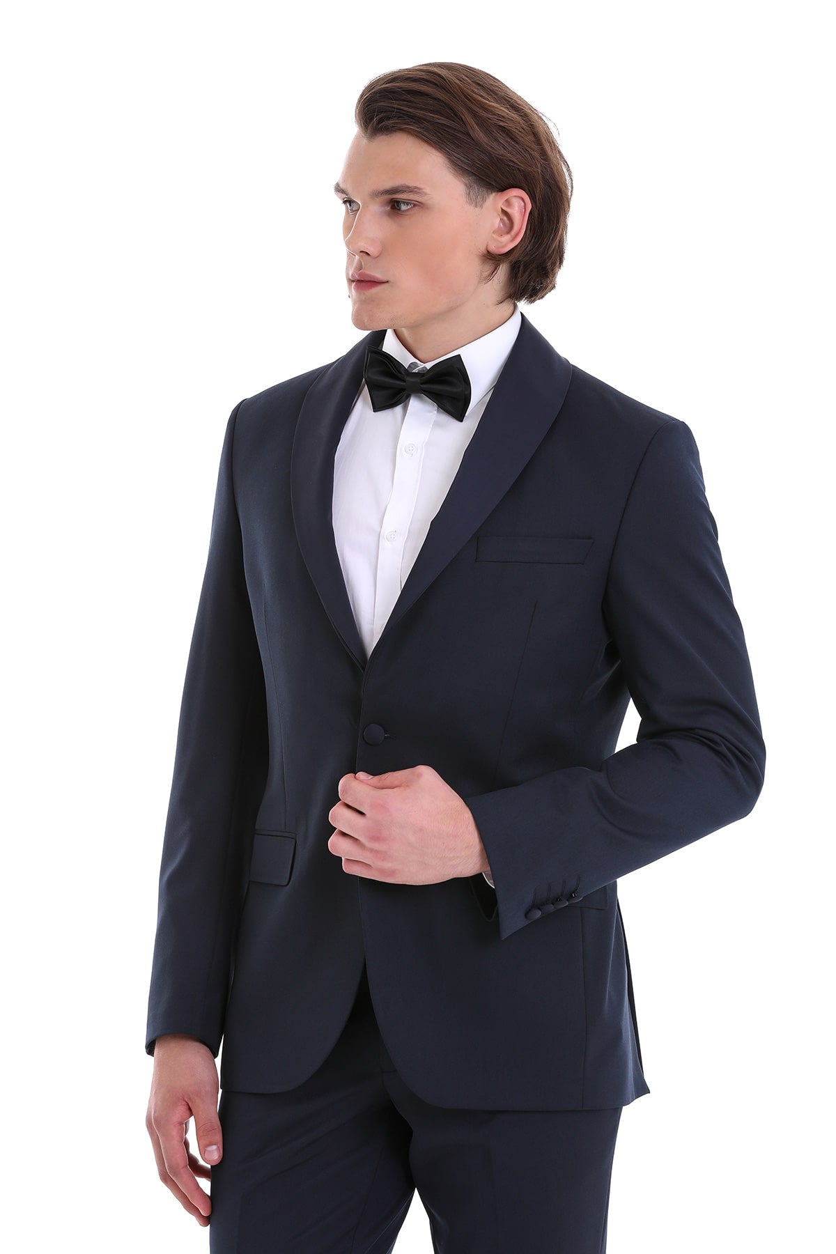 Slim Fit Release Shawl Lapel Navy Plain Classic Tuxedo - MIB