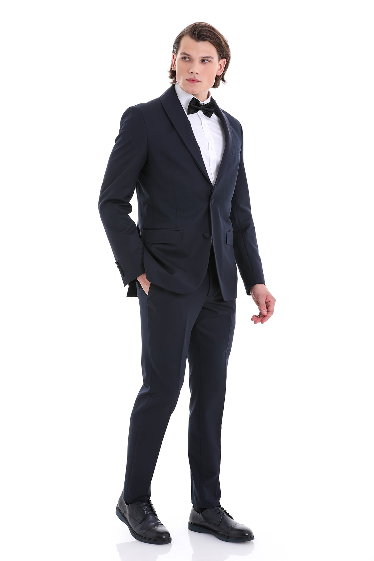 Slim Fit Release Shawl Lapel Navy Plain Classic Tuxedo - MIB