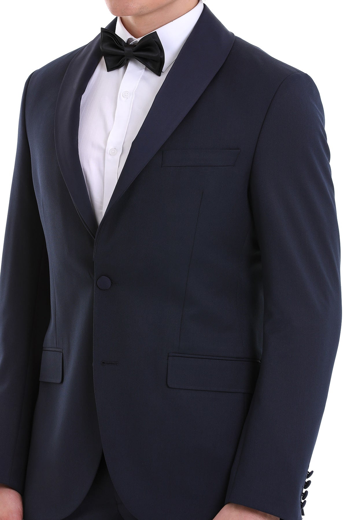 Slim Fit Release Shawl Lapel Navy Plain Classic Tuxedo - MIB