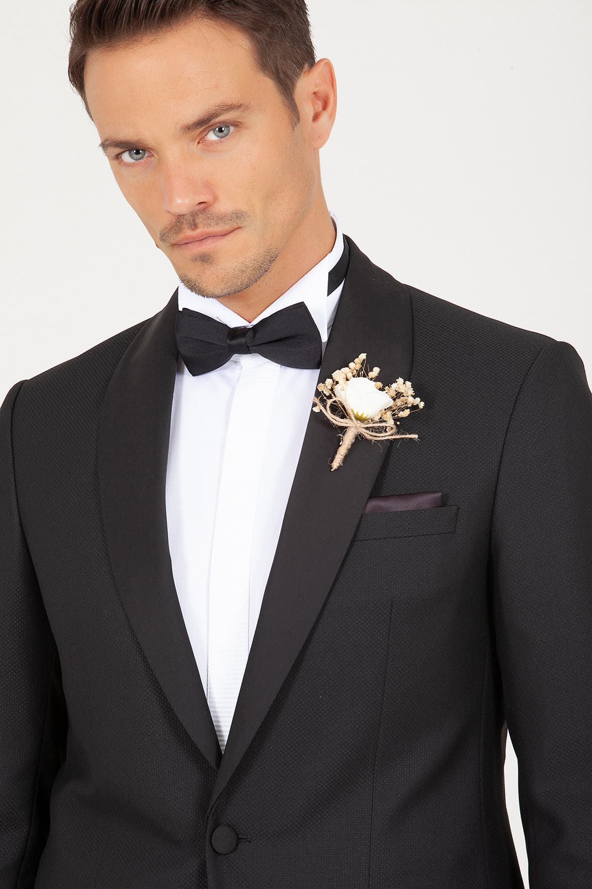 Slim Fit Release Shawl Lapel Patterned Navy Classic Tuxedo