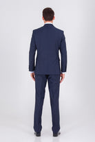 Slim Fit Release Shawl Lapel Plain Wool Blend Navy Classic