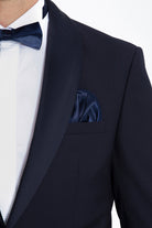 Slim Fit Release Shawl Lapel Wool Blend Navy Classic Tuxedo