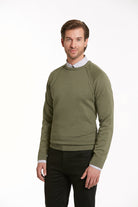 Slim Fit Seagrass Cotton Blend Crewneck Sweater - MIB