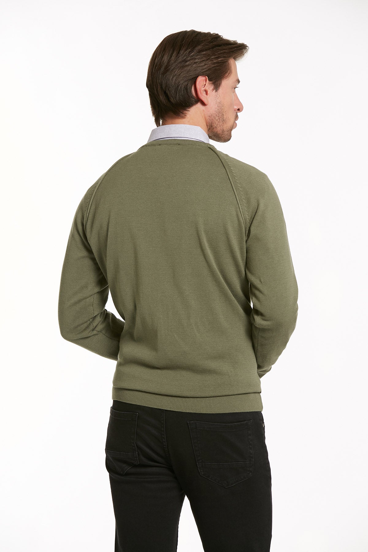 Slim Fit Seagrass Cotton Blend Crewneck Sweater - MIB