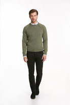 Slim Fit Seagrass Cotton Blend Crewneck Sweater - MIB