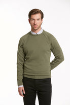 Slim Fit Seagrass Cotton Blend Crewneck Sweater - MIB