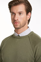 Slim Fit Seagrass Cotton Blend Crewneck Sweater - MIB