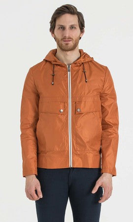 Slim Fit Seasonal Hooded Indigo Coat Orange - MIB