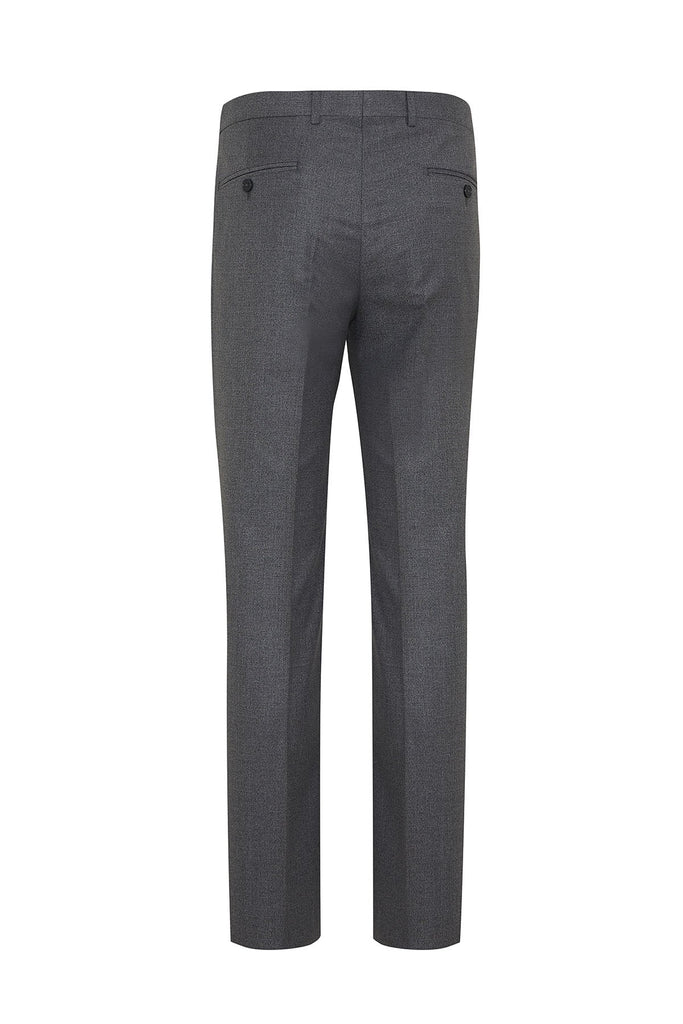 Slim Fit Side Pocket High Waist Unpleated Gray Dress Pants