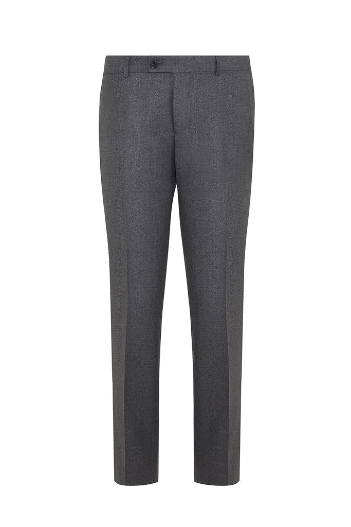 Slim Fit Side Pocket High Waist Unpleated Gray Dress Pants