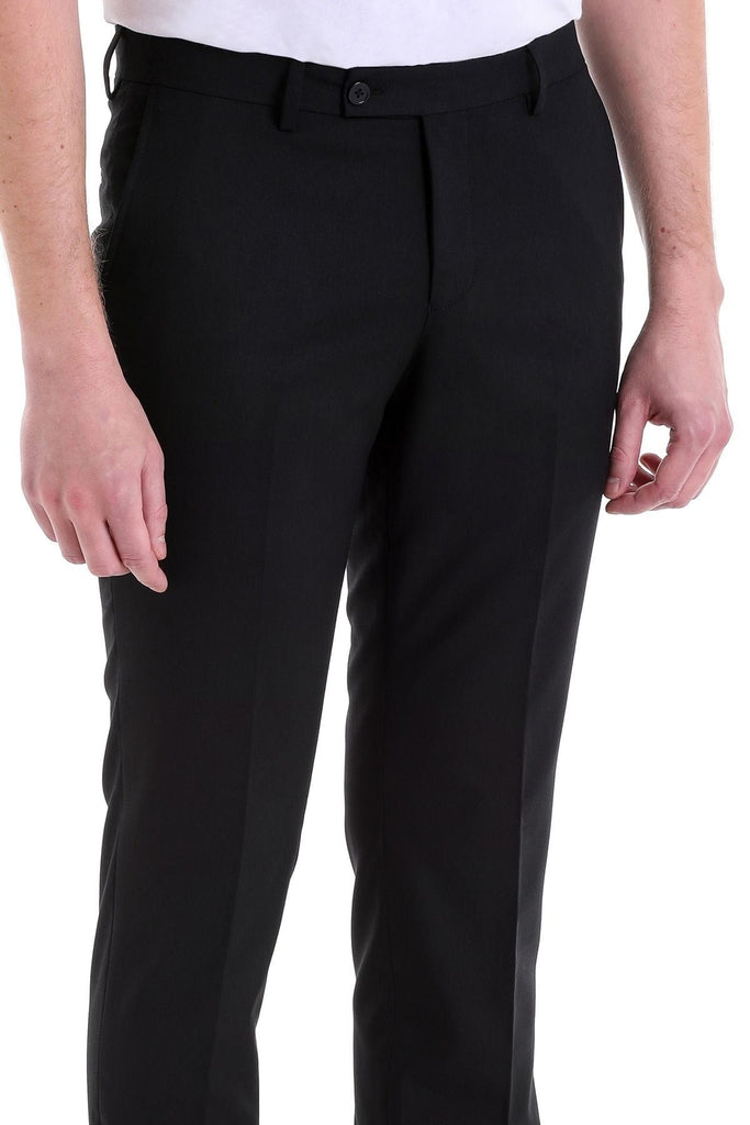 Slim Fit Side Pocket Low Waist Unpleated Black Dress Pants