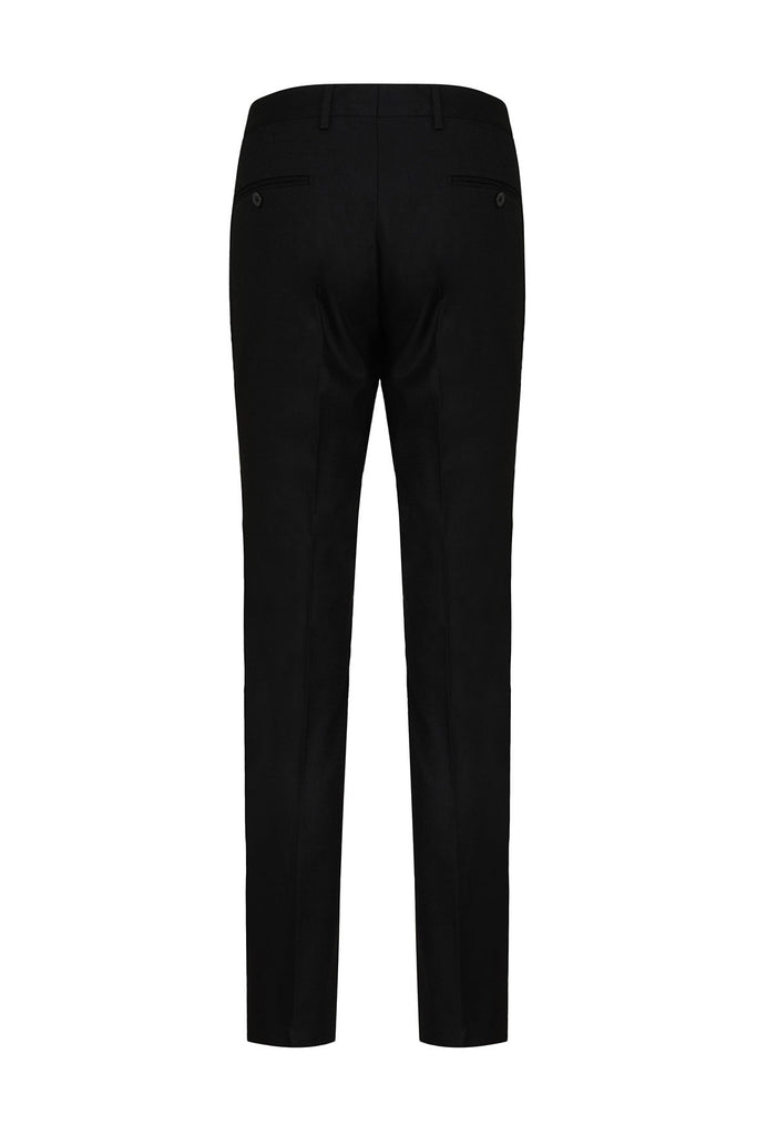 Slim Fit Side Pocket Low Waist Unpleated Black Dress Pants