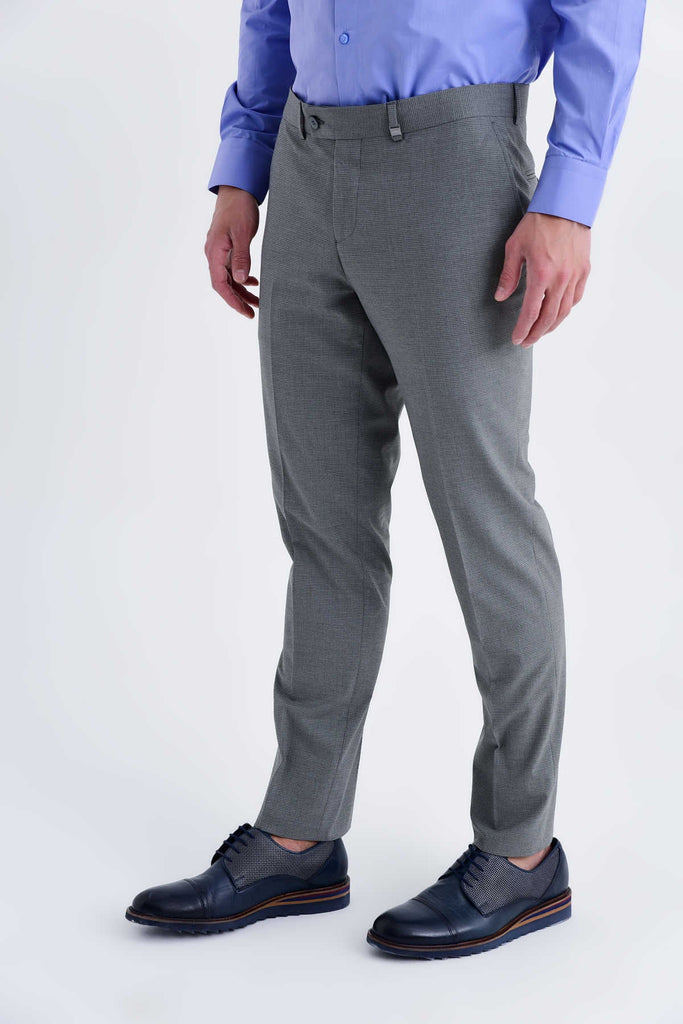 Slim Fit Side Pocket Low Waist Unpleated Gray Dress Pants