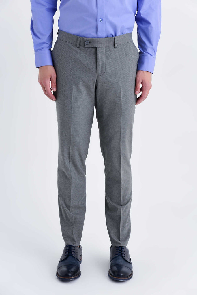 Slim Fit Side Pocket Low Waist Unpleated Gray Dress Pants