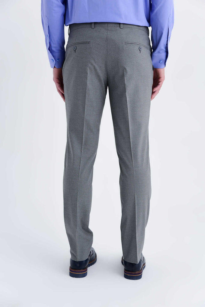 Slim Fit Side Pocket Low Waist Unpleated Gray Dress Pants