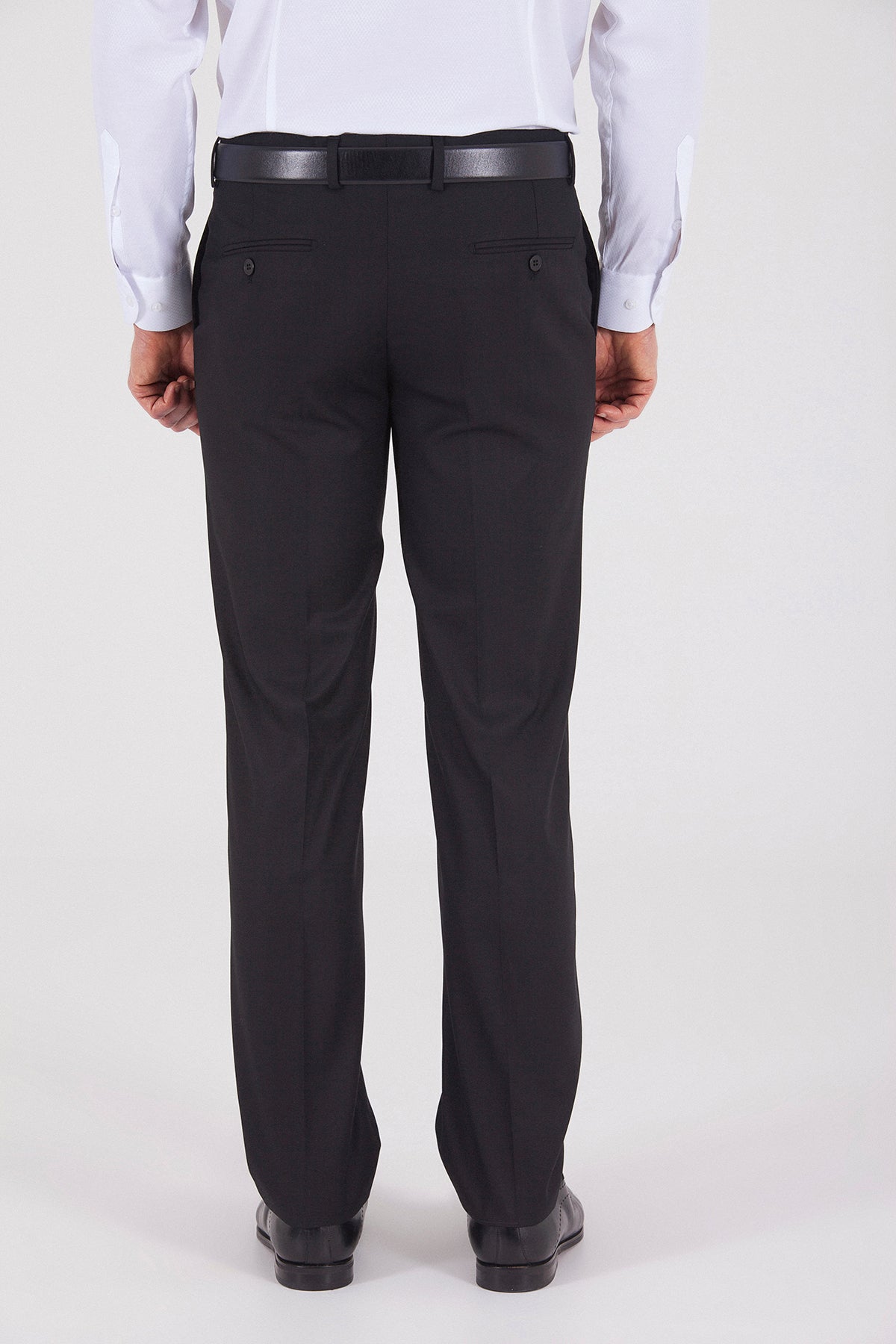 Slim Fit Side Pocket Low Waist Unpleated Navy Dress Pants