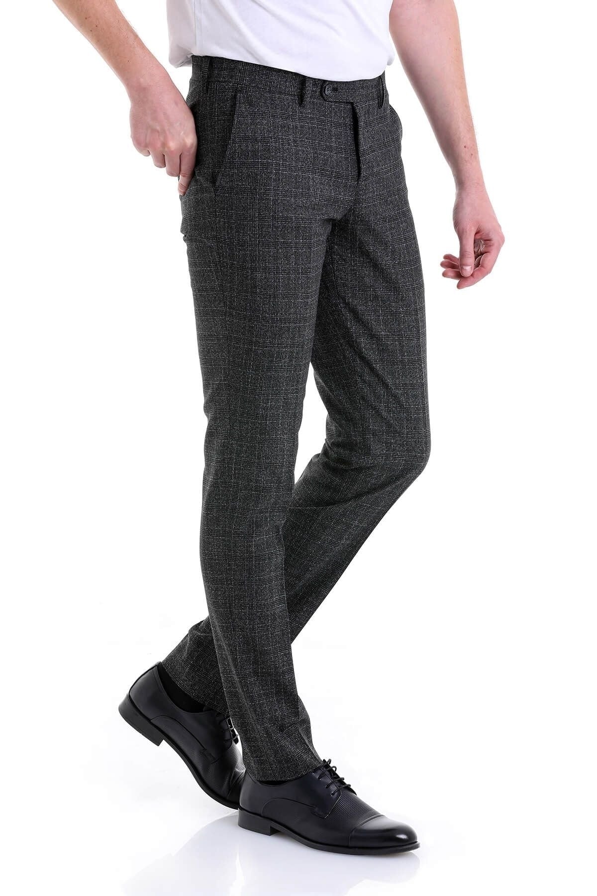 Slim Fit Side Pocket Low Waist Unpleated Navy Dress Pants