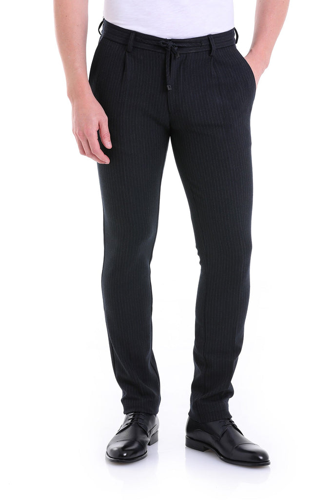 Slim Fit Side Pocket Low Waist Unpleated Navy Jogger Navy