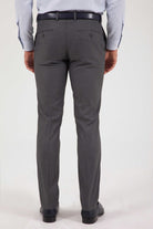 Slim Fit Side Pocket Textured Gray Low Waist Dress Pants