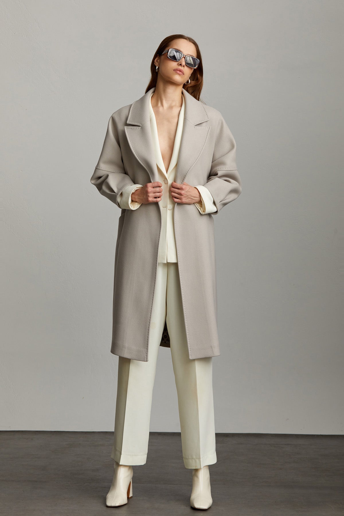 Slim Fit Sofia Belted Cachet Wool Coat - MIB