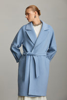 Slim Fit Sofia Plain Notch Lapel Belted Coat - MIB