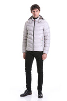 Slim Fit Stone Tom Hooded Stand Collar Coat - SAYKI