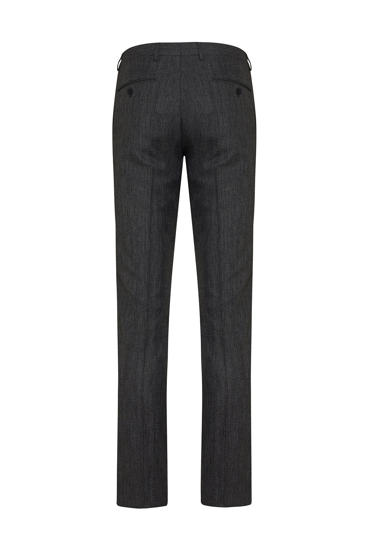 Slim Fit Textured Gray Side Pocket Low Waist Dress Pants