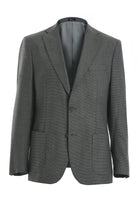 Slim Fit Textured Notch Lapel Green Casual Blazer - SAYKI