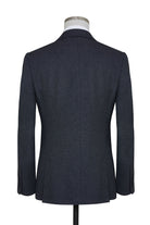 Slim Fit Textured Notch Lapel Navy Classic Suit - MIB