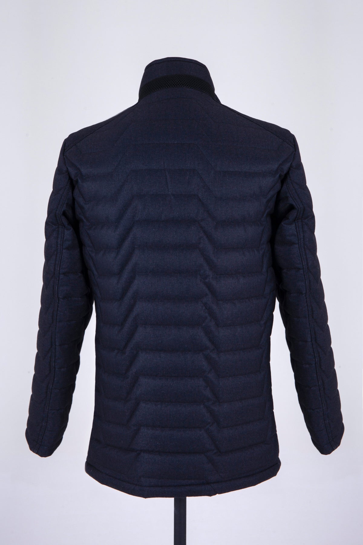 Slim Fit Toledo Stand Collar Navy Coat Black - SAYKI