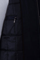 Slim Fit Toledo Stand Collar Navy Coat Black - SAYKI