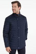 Slim Fit Toledo Stand Collar Navy Coat Navy - SAYKI